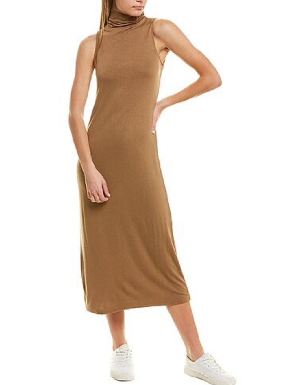 Vince Sleeveless Midi Dress - Camel Brown